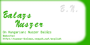 balazs nuszer business card